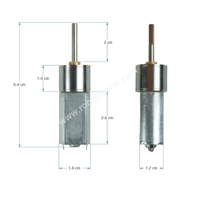 12V-16mm-600Rpm-Reduktorlu-DC-Motor