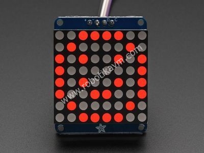 8x8 1.2" Kk I2C Balantl LED Matris (Krmz)