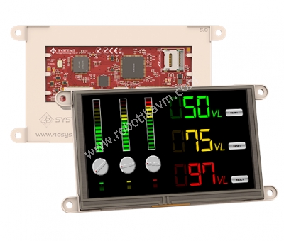 gen4 5.0" Dokunmatik, erevesiz TFT LCD Ekran - gen4-uLCD-50DT