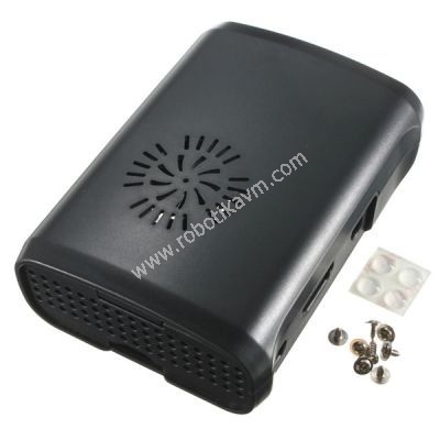 Raspberry-Pi-B+-2-3-Siyah,-Fan-Uyumlu-Case