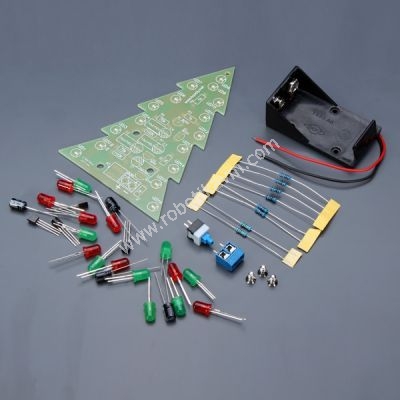Renkli Ikl Ylba am Aac Kiti - Christmas Flash LED Electronic DIY Learning Kit