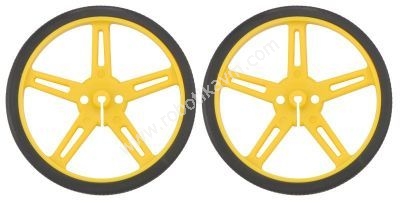 Pololu 70x8mm Tekerlek ifti (Sar) - Pololu Wheel 70x8mm Pair - Yellow