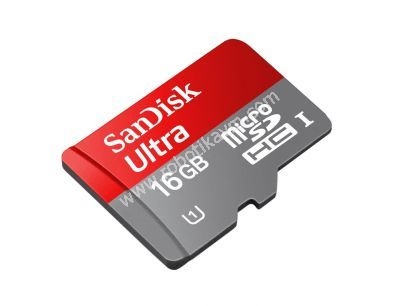 SanDisk 16GB microSDHC Hafza Kart Class10 - 98MB/sn Okuma Hz - Kart Adaptrl